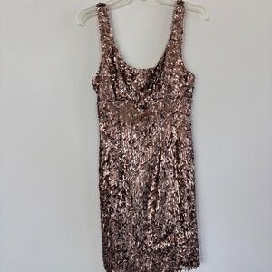 Sparkly metallic above the knee evening dress